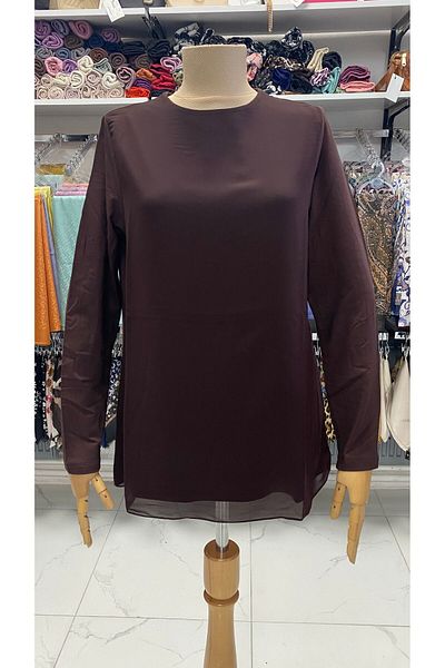 Zeynep Butik Туника от шифон и пениран памук Efraze - дълъг ръкав, 71 см 4433 1632