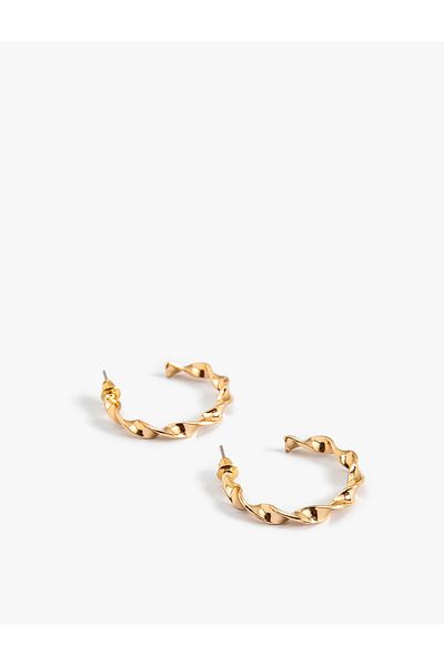 Koton Twisted Hoop Earrings Large Size Iron
