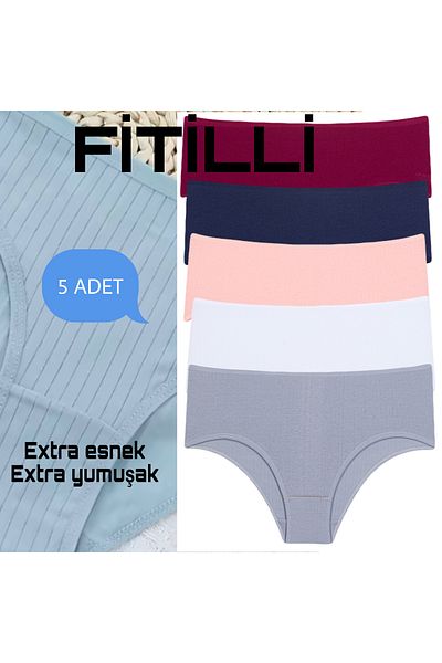 Afrodizyac Chiloți din bumbac extra moi și elastici, cu talie înaltă, 5 piese