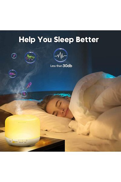 COOYA 500ML Air Humidifier,with 7 Color Lights，USB Charging ,for Home Office,White