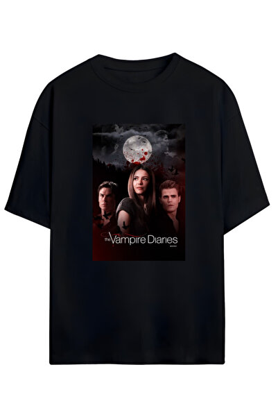 MAGORS Vampirski dnevnici dizajnirani kao unisex majica OV Oversize kroj A Pamuk