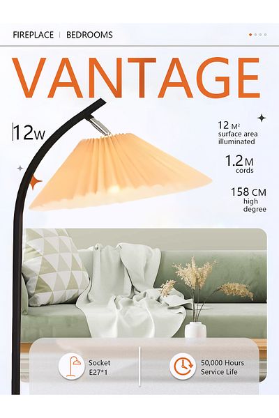 Saharaz Nordic Style Modern Floor Lamp,adjustable Head,minimalist And Eye-caring Design,e27 Bulb,158x34cm