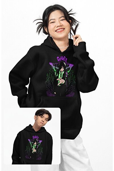 Fuddy Moda Унісекс-светр з капюшоном і принтом Himeno Ghost, оверсайз-худі з ...