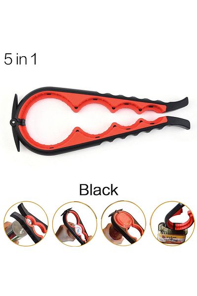 STONEGO Style B Black Jjyy Multi-functional Home Kitchen Can Opener Non-slip Twist Bottle Opener Lid Opening
