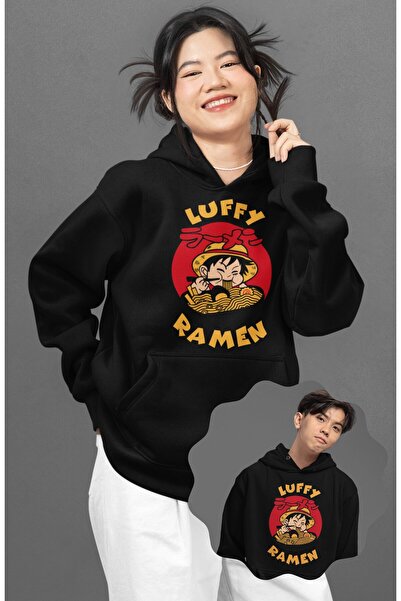 Fuddy Moda Unisex Luffy Ramen Sa deznom Oversize kroj Sa kapuljačom dukserica...