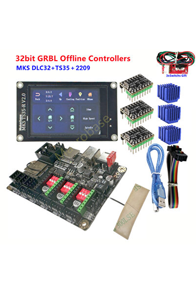 Choice بطاقة التحكم بالليزر GRBL Shield MKS DLC32 V2.1 TS35 LCD CNC ترقية وحدة التحكم للطابعة الصغيرة
