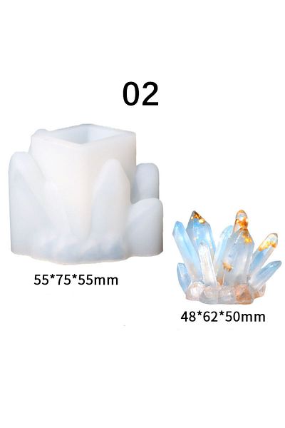 Choice 02 Diy Crystal Epoxy Resin Mold Crystal Cluster Stone Silicone Mold