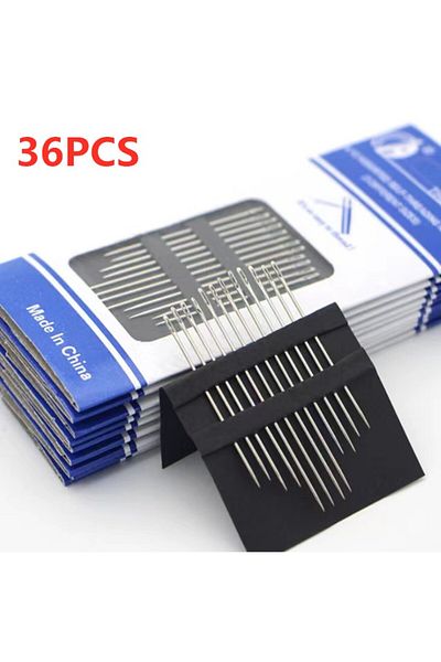 Choice 36pcs 12/24/36pcs Blind Needle Elderly Needle-side Hole Hand Household Sewing Stainless Steel Sewing