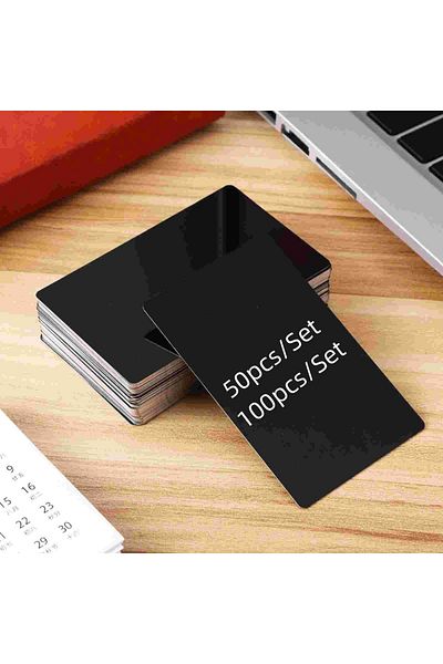 Choice 50/100pcs Blank Engraved DIY Visiting Cards Laser Engraving Mark Aluminium Alloy Metal Sheet Busi...
