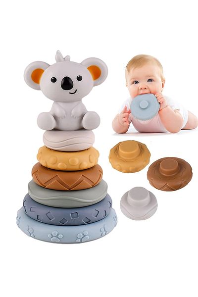 Choice Baby Montessori Sensory Intellectual Development Set, Developing Fine Motor Skills,  Koala Stacki...