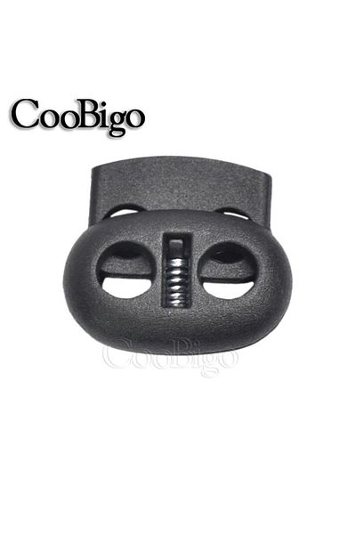 Choice Black 12pcs Plastic Cord Lock Stopper Toggle Clip Block Retainer For Drawstring Elastic Lanyard Para