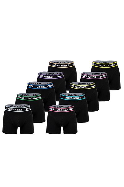 Jack & Jones JACK&JONES Herren Boxershorts, 10er Pack - JACLIMES SOLID TRUNKS 10 PACK, Baumwoll-Stretch, Logo