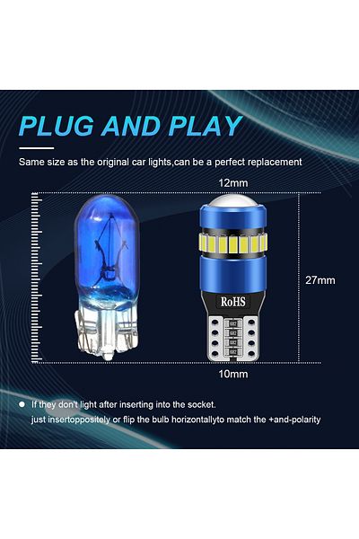 Choice White Lupuauto 2pcs T10 W5w Led Canbus No Error 12v Car Side Interior Lights 168 194 3030 Smd Bmw Au