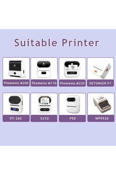 Choice لفة ملصقات لاصقة حرارية دائرية شفافة 50 × 50 مم/150 قطعة، مناسبة لـ phomemo M110/M200/M12...