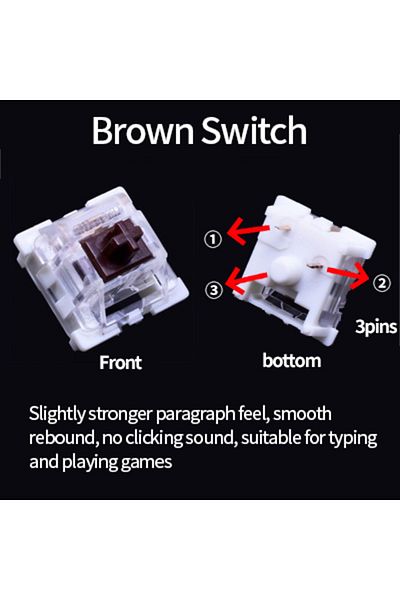 GGBEE 90pcs Tactile Brown Outemu Switch for Keyboard 3Pin Dustproof Linear Tactile Clicky Silent Switches