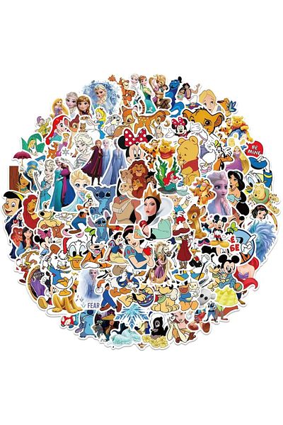 Choice 100pcs Disney 50/100pcs Cute Disney Character Mickey Mouse Princess Cartoon Stickers Aesthetic Lapto