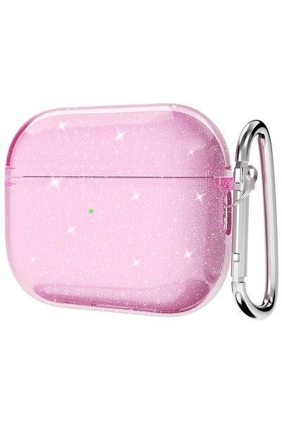 Choice For Airpods 3 Pink Bling Glitter Soft TPU Earphone Case for Airpods 4 2024 Pro 2 2nd Generation Air