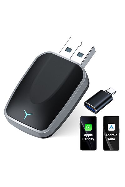 Choice محول 2 في 1 سلكي إلى لاسلكي CarPlay ومحول Android Auto اللاسلكي للتوصيل والتشغيل