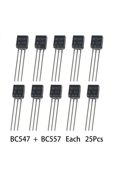 Choice 50pcs Transistors Bc547 Bc557 Each 25pcs Transistor Kit Bc557 Bc547 Transistor Npn Pnp Diy Electr...