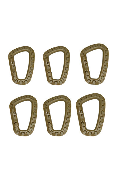 Choice 6 قطع من مشبك الكارابينر التكتيكي الكاكي من البلاستيك لتسلق الجبال وال...