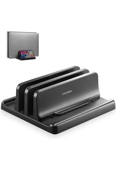 Choice 2 Slot Version Dual-slot Adjustable Vertical Laptop Stand Abs Plastic 4in1 Design Space-saving For M