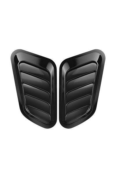 Choice Glossy Black 2pcs Universal Car Tuning Hood Carbon Fiber Air Flow Intake Decoration Hood Scoop Bonne