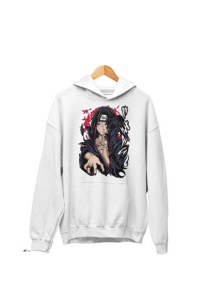 Fuddy Moda Hanorac cu glugă cu imprimeu Itachi Uchiha unisex, hanorac supradi...
