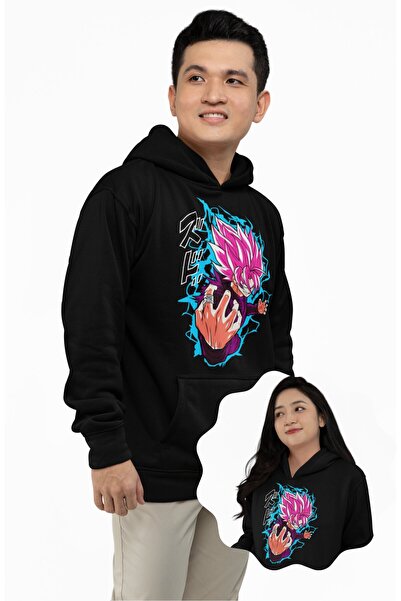 Fuddy Moda Unisex Evil Goku Štampano Sa kapuljačom dukserica, Oversize kroj D...