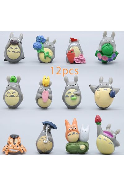 Choice 12pcs 5/12pcs Anime Miyazaki Hayao Series Totoro Figure Mini Statue Cute Toys Room Ornaments Pvc Fig