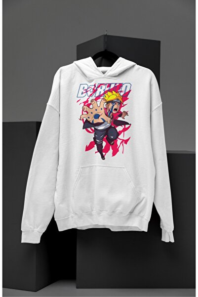 Fuddy Moda Unisex Boruto Štampano Sa kapuljačom dukserica, Oversize kroj Naru...