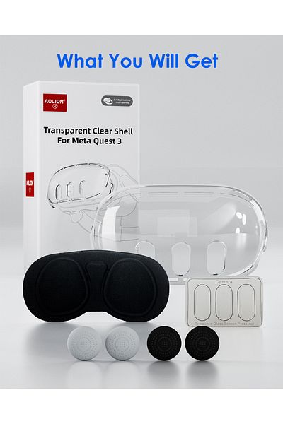 Choice A Set Aolion For Meta Quest 3 Vr Helmet Protective Cover Clear Tpu Cases Set Protector Dustproof For