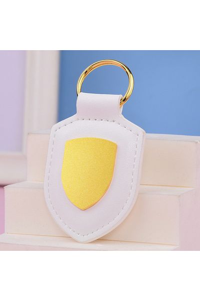 Choice 8 Cm A Shield Leather Car Key Chain Creative Couple Key Chain Personality Article Travel Metal Penda