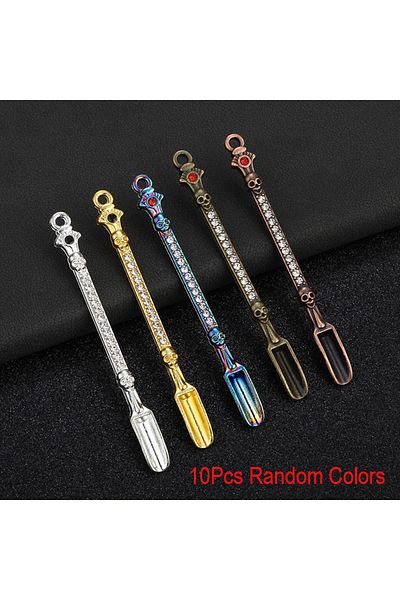 Choice 10pcs Random Color 5pcs Mini Shovel Powder Spoon Kitchen Supplies 10pcs Cigarette Metal Micro-tuning