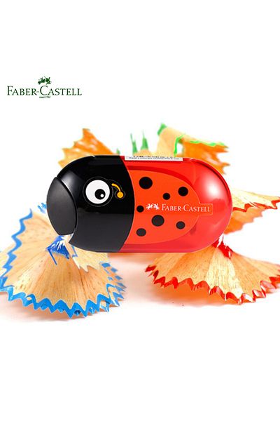 Choice 1Pc Faber Castell Double Hole Pencil Sharpener with Eraser Ladybug / Fish / Eagle Cute Stationery...