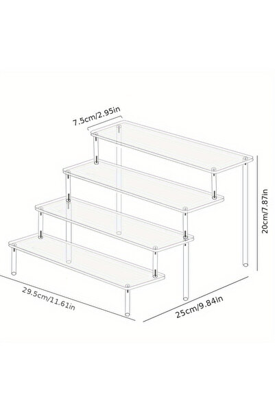 Choice 4 Tire Multi-layer Acrylic Display Stand Pottery Storage Rack Doll Cla...
