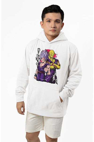 Fuddy Moda Φούτερ με κουκούλα Unisex Piccolo και Gohan, Φούτερ με κουκούλα με θέμα το Dragon Ball Anime