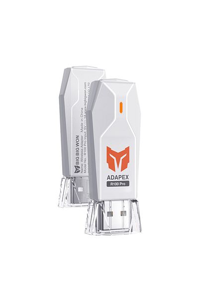 APWIKOGER محول لوحة ألعاب لاسلكي بمستقبل USB R100 Pro باللون الأبيض لـ PS4/PS5 Xbox Series Switch Gamepa