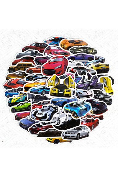 Choice 50pcs Cool Car Sticker, Racing Car Sticker and Decals for Kids, Phone Case, Guitar, Scooter, Lapt...