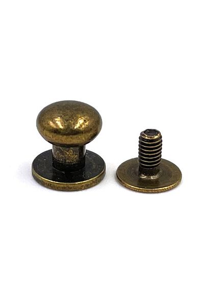 Choice Monk Head 6mm Antique Brass 10 Sets 4/5/6/7/8/9/10mm Round Knob Rivets Metal Monk Head Screws Studs