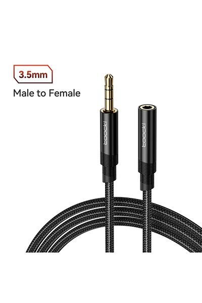 Choice 1m 3 Black Toocki Aux Cable 3.5mm Male To Female Audio Extension Speaker Cable With Microphone For C