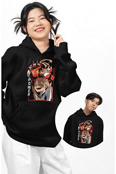 Fuddy Moda Унісекс оверсайз худі з капюшоном - Power CSM з принтом, худі з мо...