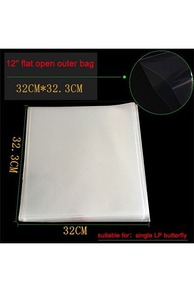 luxuglow Flat Open 50pcs Opp Gel Recording Protective Sleeve For Turntable Player Lp Vinyl Record Self Adhesi