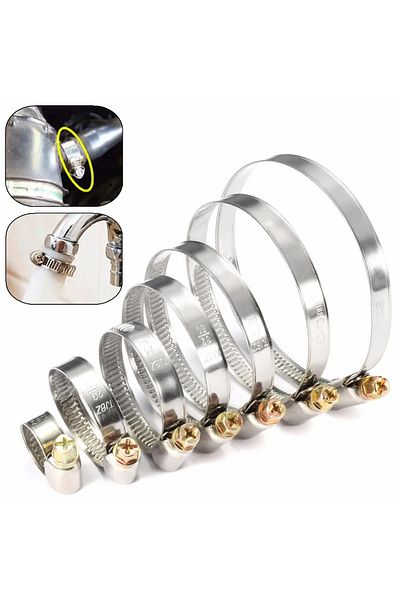 Choice 5pcs 60-80mm 5/10pcs Pipe Clamps Stainless Steel Hose Clips Car Fuel Hose Pipe Clamps Worm Drive Dur