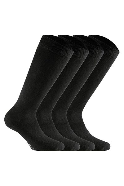 Rohner Basic Unisex Kniestrümpfe, 4er Pack - Cotton II Long, Socken, Baumwoll-Mix