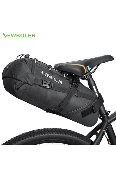 Choice حقيبة سرج دراجة Newboler 13 لتر مقاومة للماء للدراجة الجبلية وحقيبة ركوب الدراجات ذات السعة الكبيرة 10 لتر وذيل قابل للطي