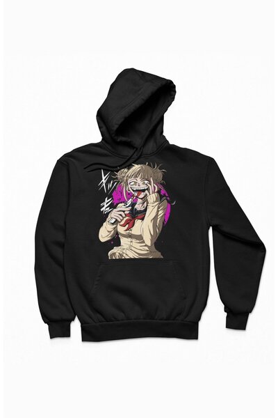 Fuddy Moda Unisex dukserica sa kapuljačom i printom Himiko Toga, prevelika du...