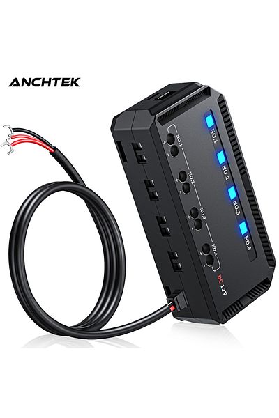 Choice Anchtek 12V Motorcycle Fuse Box Universal Automotive Fuse Block with 4 Circuits Low Profile Mini ...