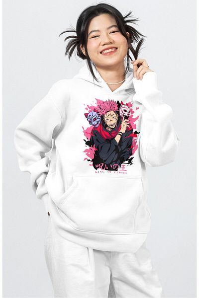 Fuddy Moda Φούτερ με κουκούλα Jujutsu Kaisen Sukuna με μοτίβο Unisex