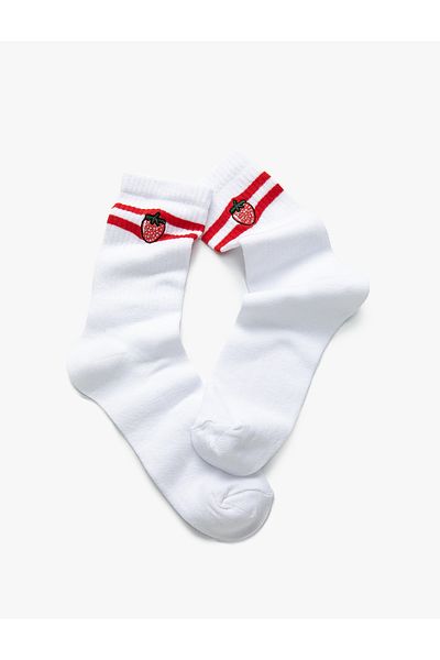 Koton Basic Socks Strawberry Embroidered