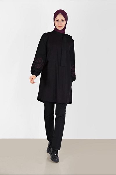 TRENDTESETTÜR Women's Purple Collar Tunic t 42443